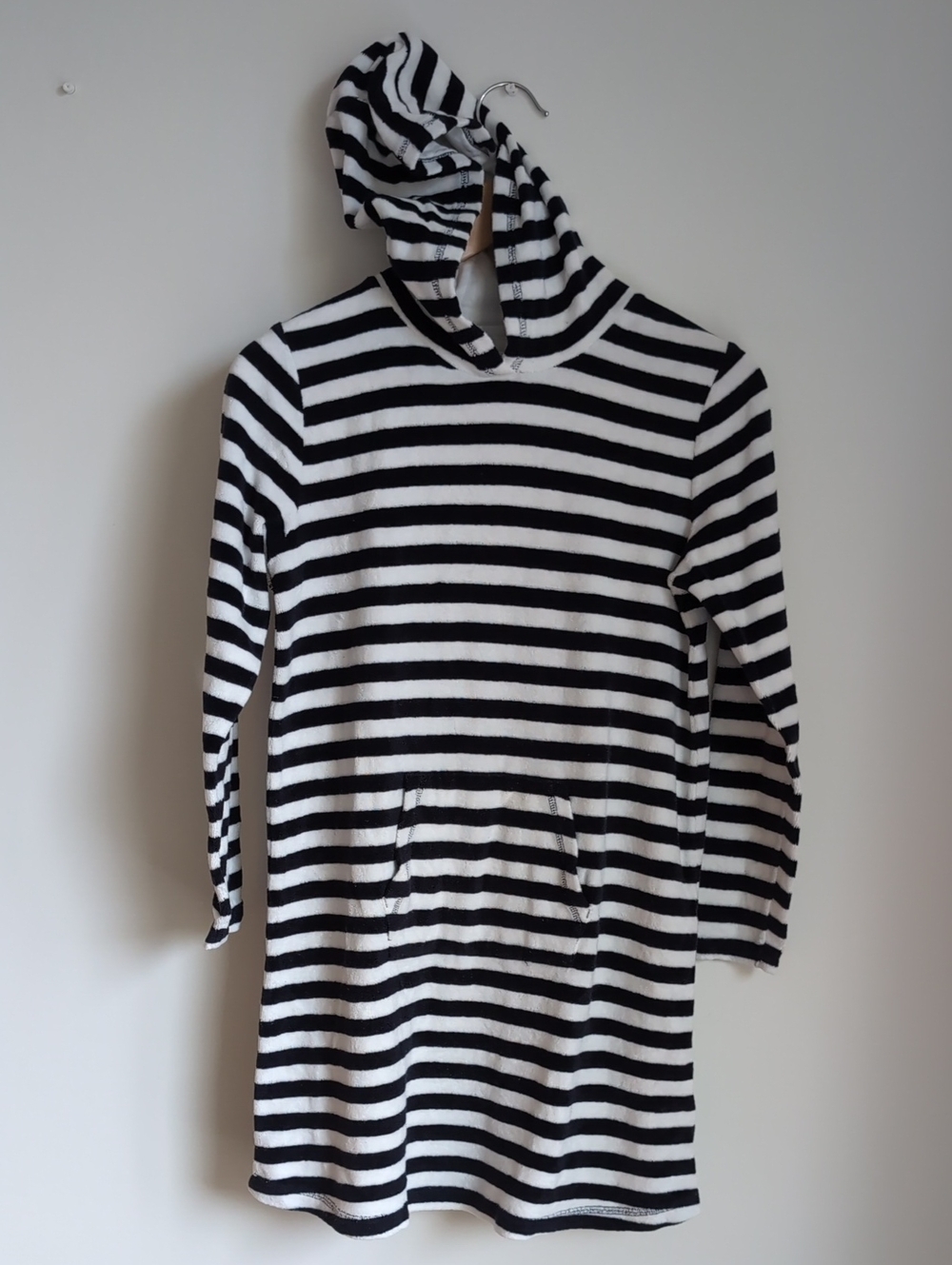 next Navy & White Striped Hooded Tunic Dress